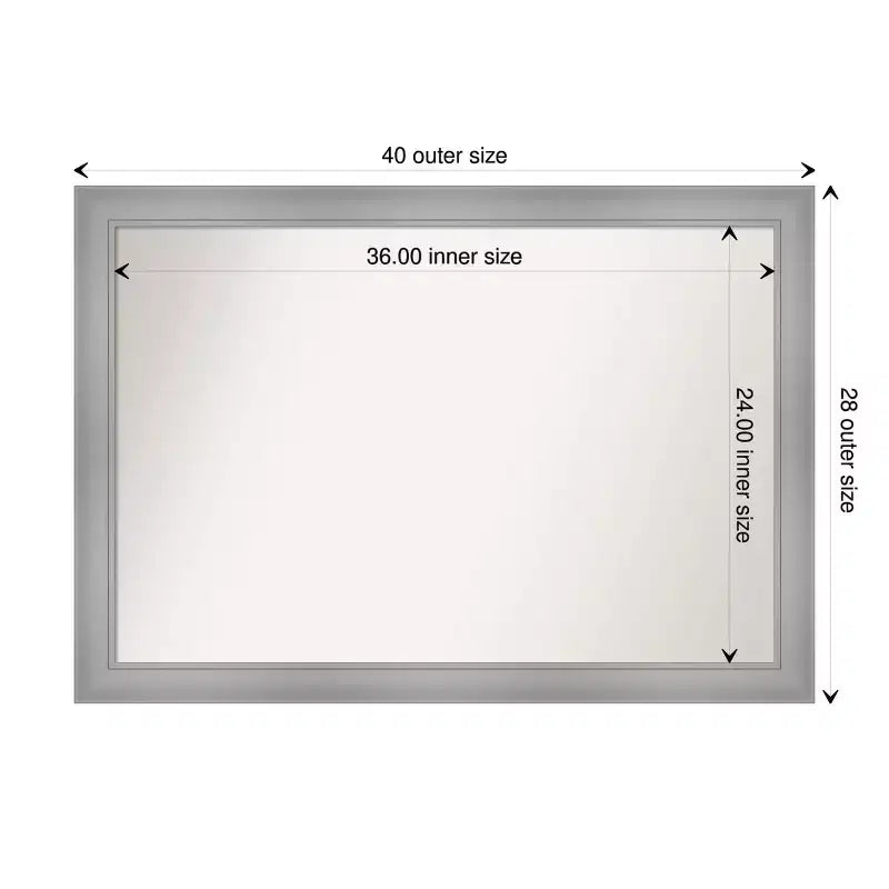 Miroir mural de salle de bain non biseauté nickel poli