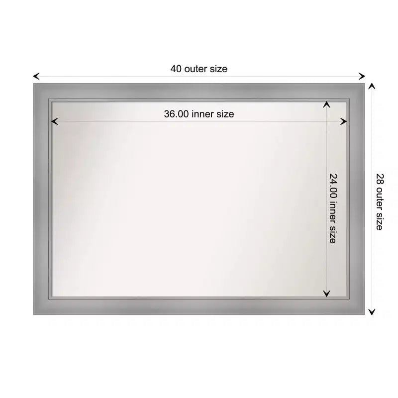 Miroir mural de salle de bain non biseauté nickel poli