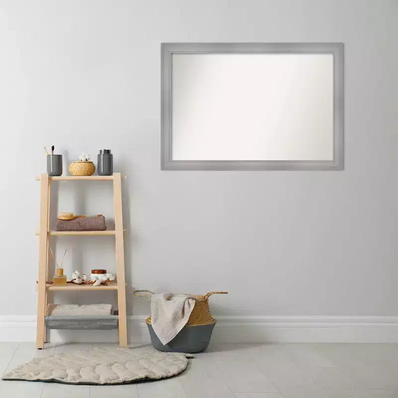 Miroir mural de salle de bain non biseauté nickel poli