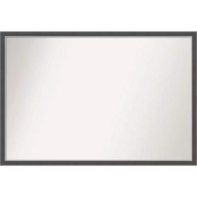 38" x 26" Non-Beveled Eva Thin Bathroom Wall Mirror Black - Amanti Art: Polystyrene Frame, Wall Mount