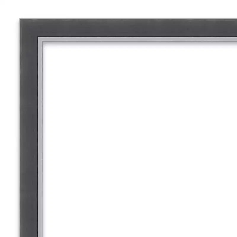 Miroir mural fin de salle de bain non biseauté Cadre en polystyrène noir, Fixation murale