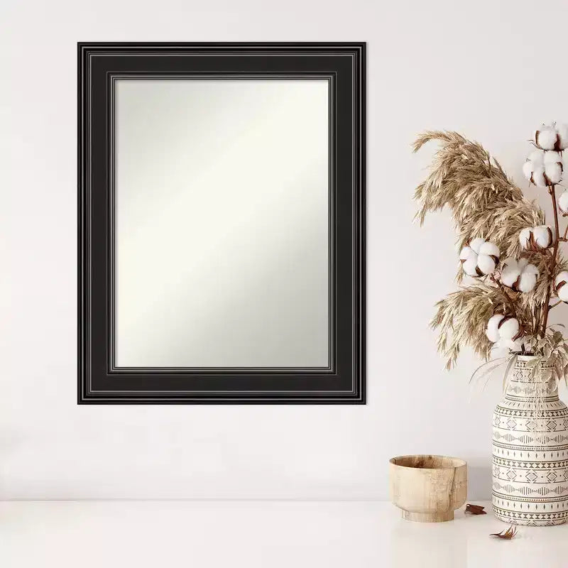 Miroir mural noir sans biseau