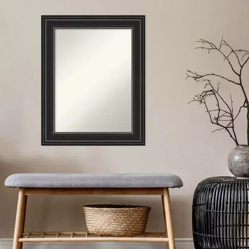 Miroir mural noir sans biseau