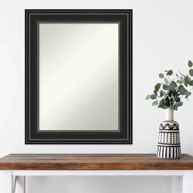 Miroir mural noir sans biseau