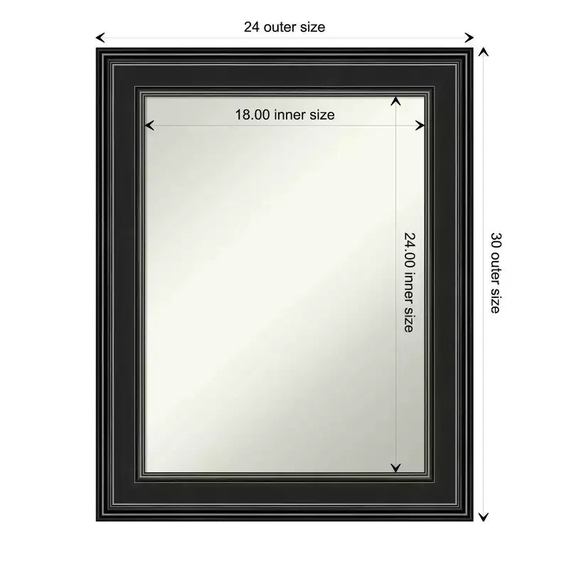 Miroir mural noir sans biseau
