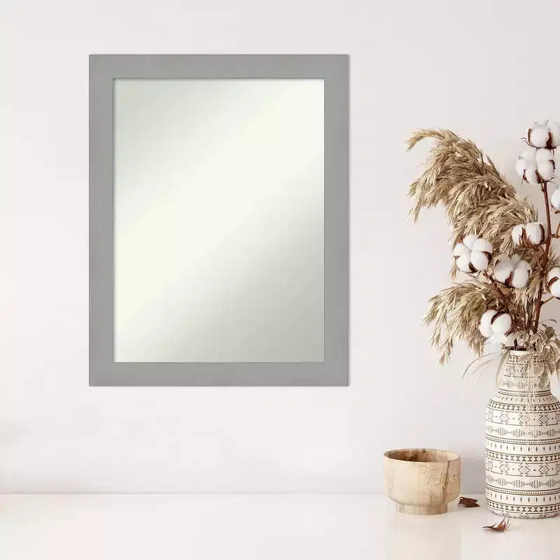 Miroir mural rectangulaire en nickel brossé non biseauté, au style moderne