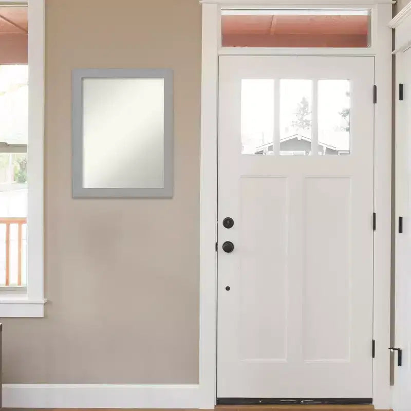 Miroir mural rectangulaire en nickel brossé non biseauté, au style moderne
