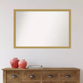 Miroir mural de salle de bain étroit non biseauté, rectangulaire, en or brossé