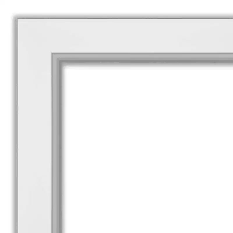 Miroir mural de salle de bain sans biseau, blanc, rectangulaire