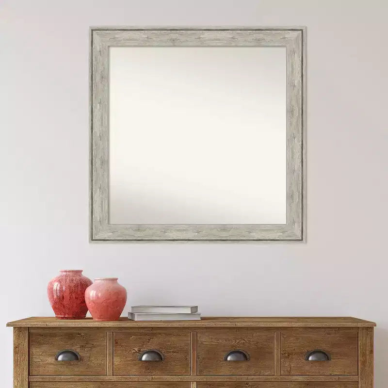 Miroir mural carré avec cadre craquelé