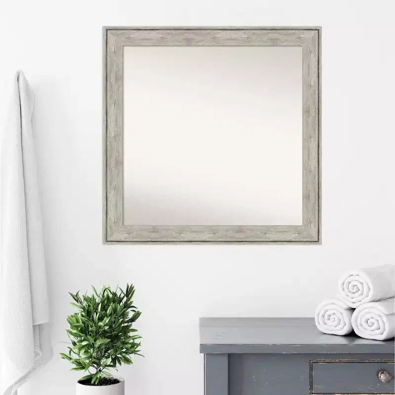 Miroir mural carré avec cadre craquelé