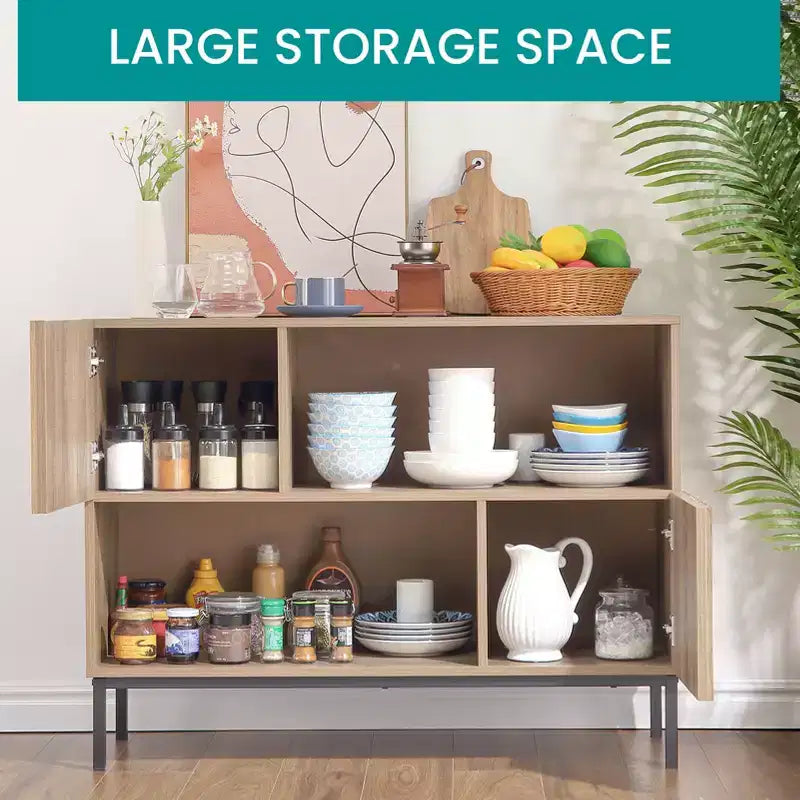 Armoire de rangement avec étagère d'exposition, buffet/bahut