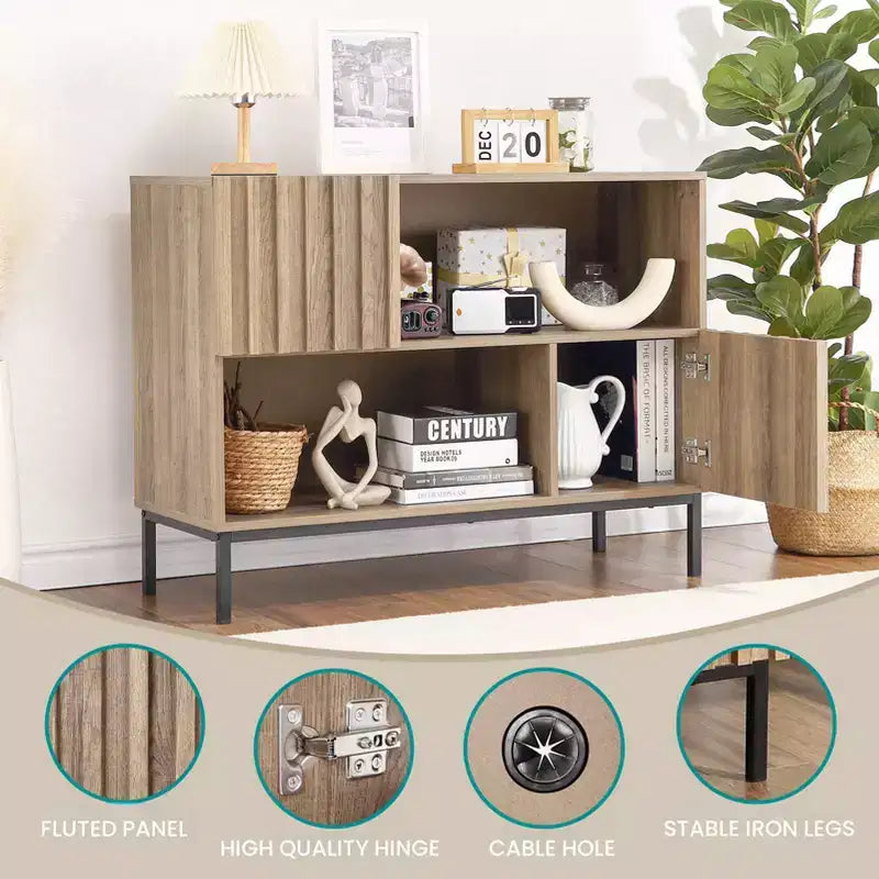 Armoire de rangement avec étagère d'exposition, buffet/bahut