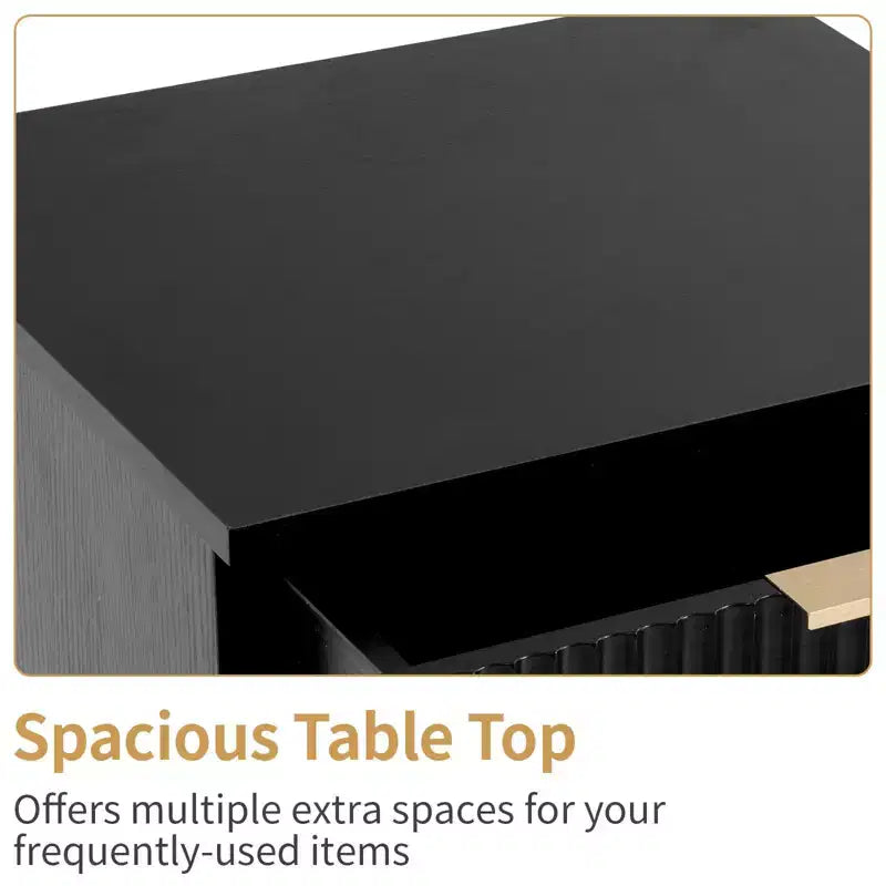 Commode noire à 6 tiroirs de 72 cm de large