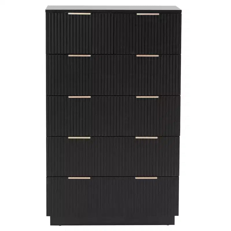 Commode noire à 6 tiroirs de 72 cm de large
