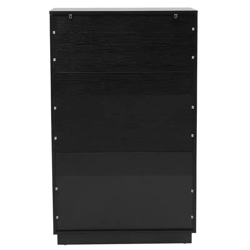 Commode noire à 6 tiroirs de 72 cm de large