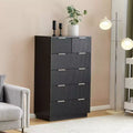 Commode noire à 6 tiroirs de 72 cm de large
