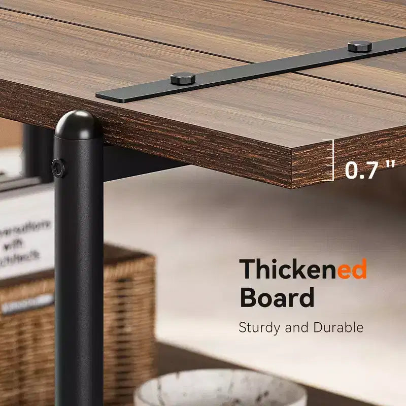 Table basse de ferme à double plateau avec étagères de rangement