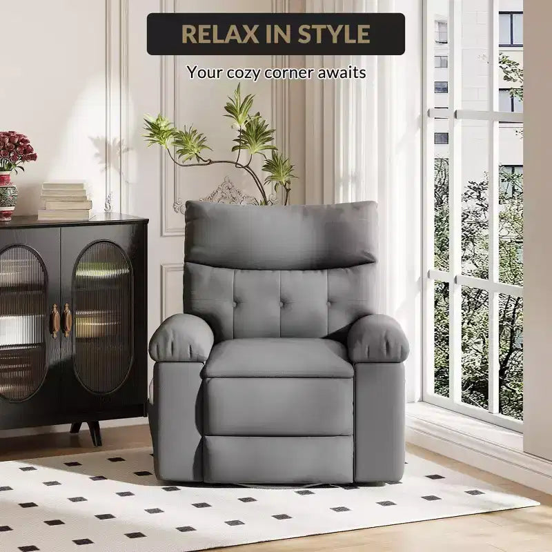 Fauteuil inclinable surdimensionné, fauteuil inclinable manuel avec rembourrage éponge 1,5X