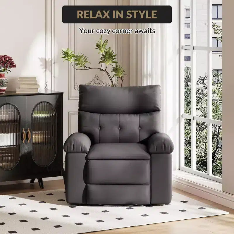 Fauteuil inclinable surdimensionné, fauteuil inclinable manuel avec rembourrage éponge 1,5X