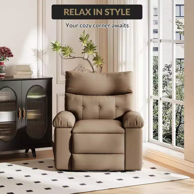 Fauteuil inclinable surdimensionné, fauteuil inclinable manuel avec rembourrage éponge 1,5X