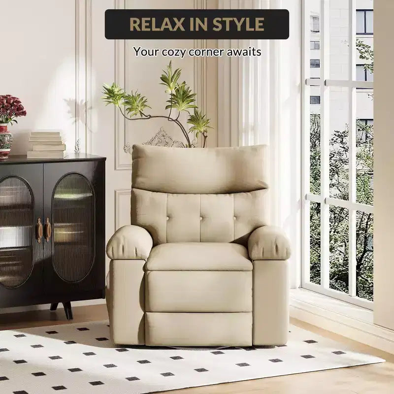 Fauteuil inclinable surdimensionné, fauteuil inclinable manuel avec rembourrage éponge 1,5X