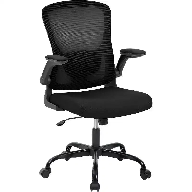 Chaise de bureau ergonomique à dossier haut en maille grise, hauteur réglable