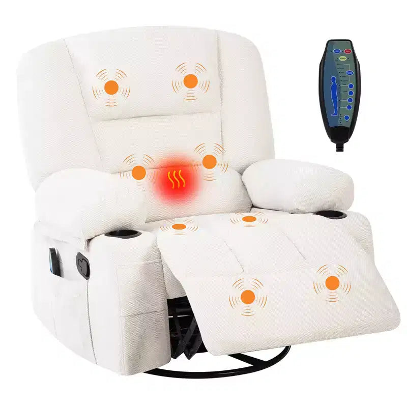 Fauteuils inclinables pivotants à 360° avec massage vibrant et chauffage