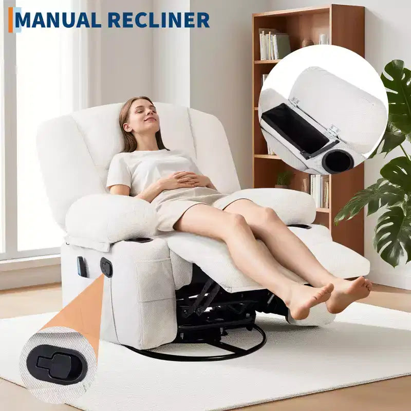 Fauteuils inclinables pivotants à 360° avec massage vibrant et chauffage
