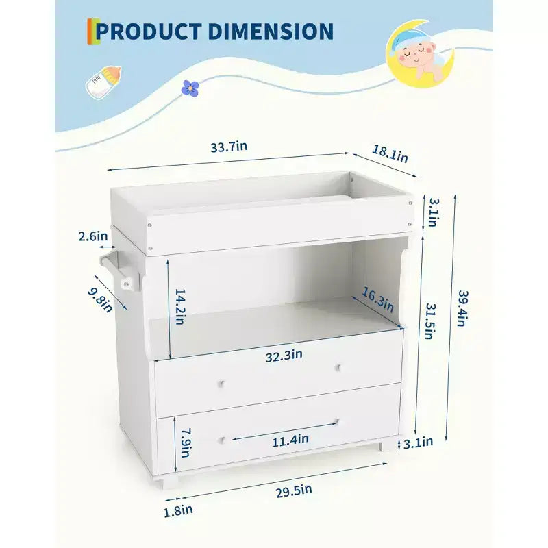 Commode à langer pour bébé, table à langer moderne en bois