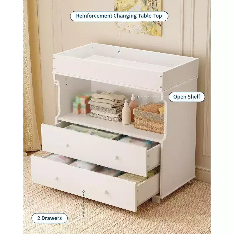 Commode à langer pour bébé, table à langer moderne en bois