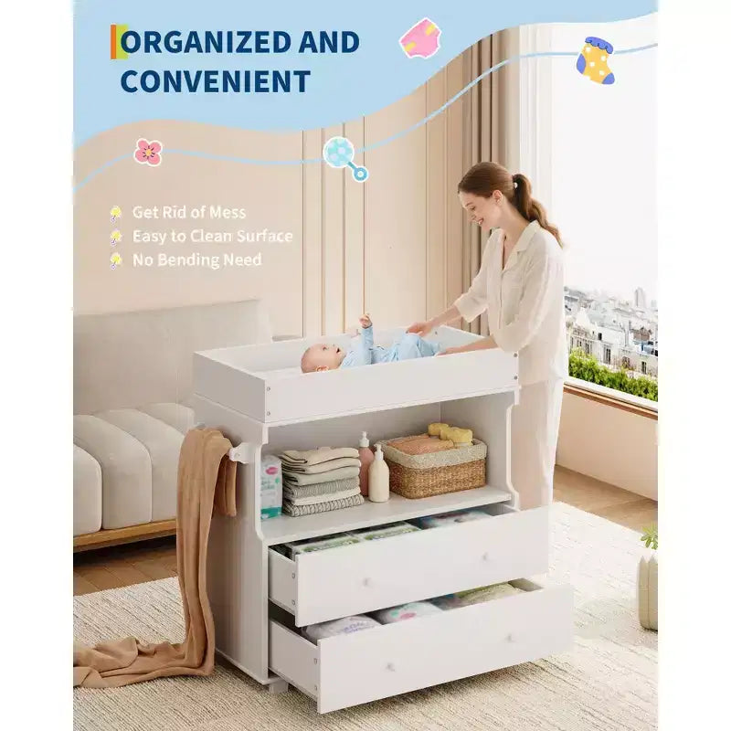 Commode à langer pour bébé, table à langer moderne en bois