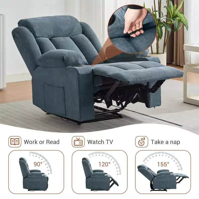Fauteuil inclinable, Canapé inclinable manuel avec massage et chaleur