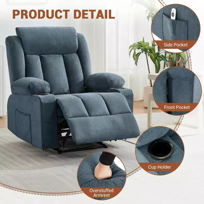 Fauteuil inclinable, Canapé inclinable manuel avec massage et chaleur