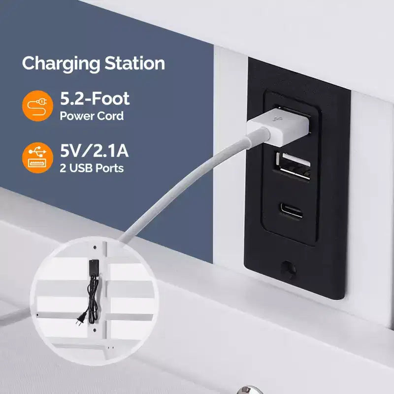 Lit mezzanine en bois massif taille double/complète avec station de recharge USB/LED avec barreaux plats