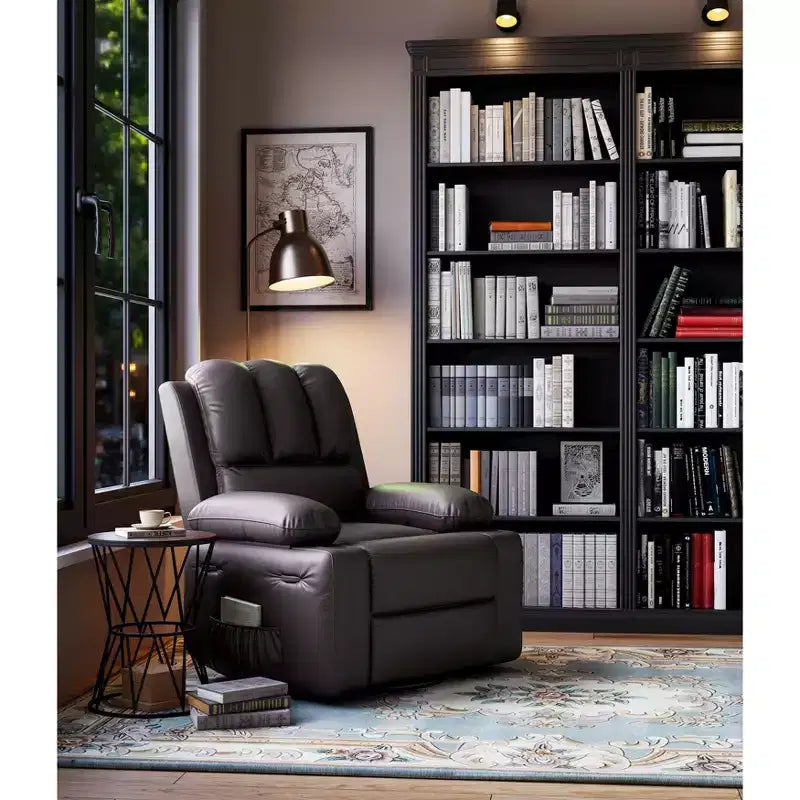 Fauteuil inclinable manuel pour adultes, canapé simple en cuir PU