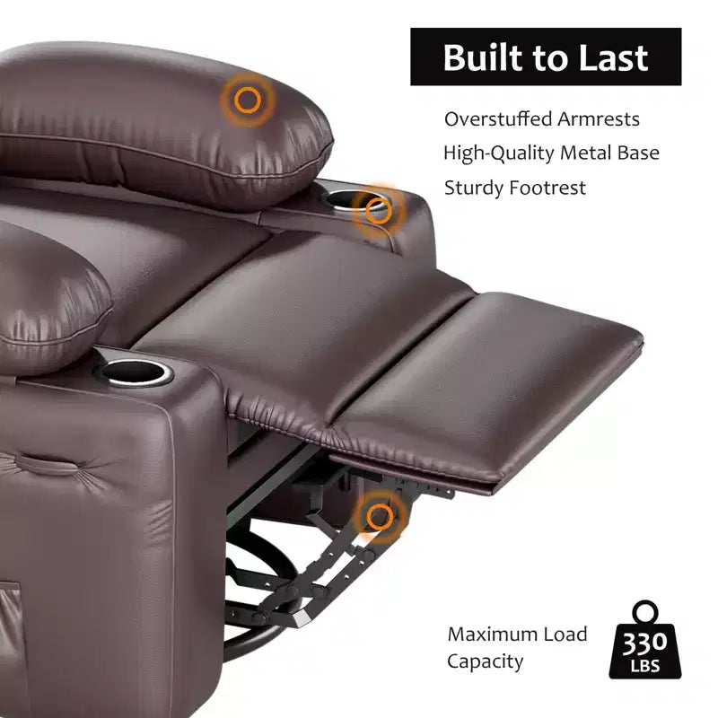 Fauteuil inclinable manuel pour adultes, canapé simple en cuir PU