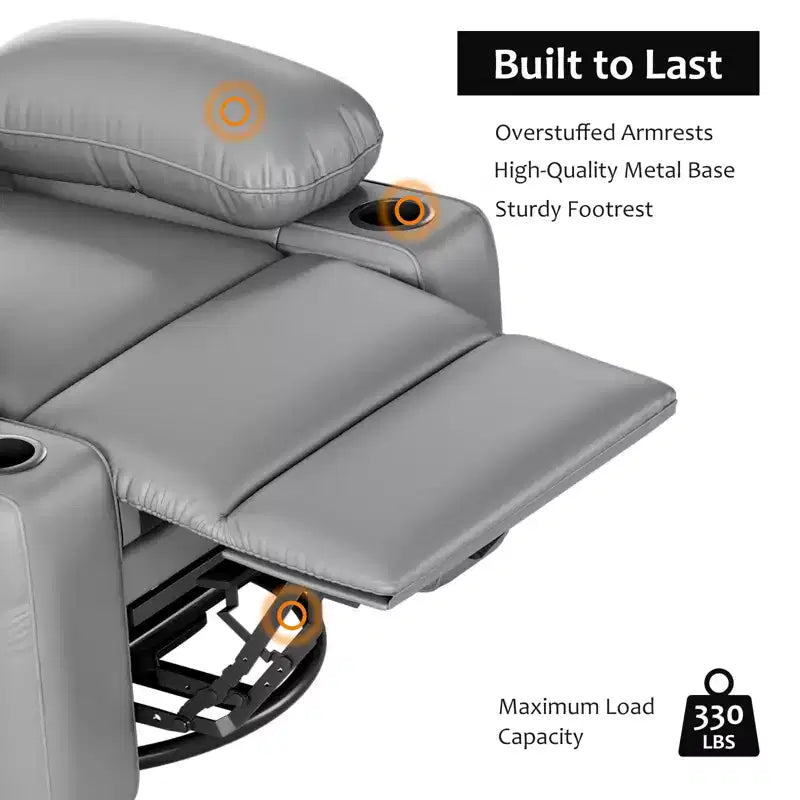 Fauteuil inclinable manuel pour adultes, canapé simple en cuir PU