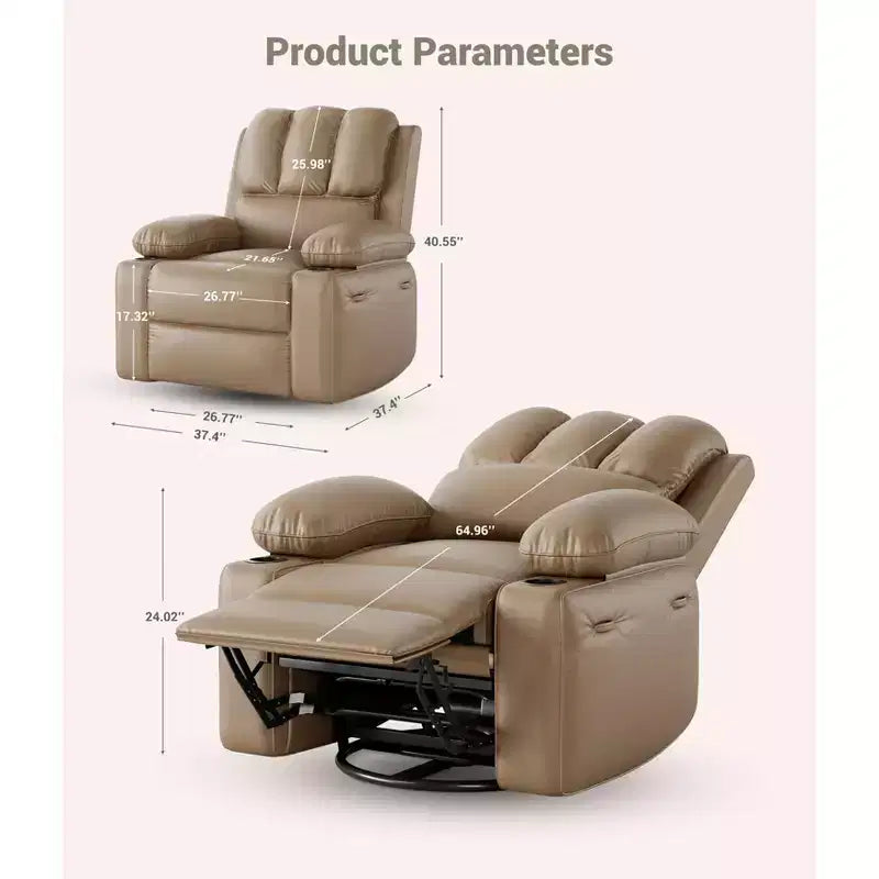 Fauteuil inclinable manuel pour adultes, canapé simple en cuir PU