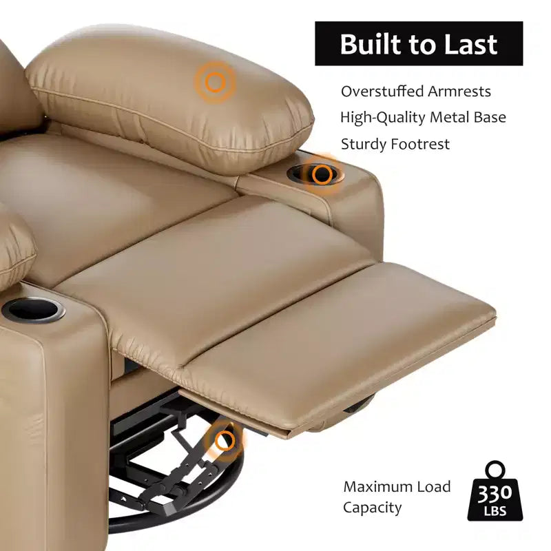 Fauteuil inclinable manuel pour adultes, canapé simple en cuir PU