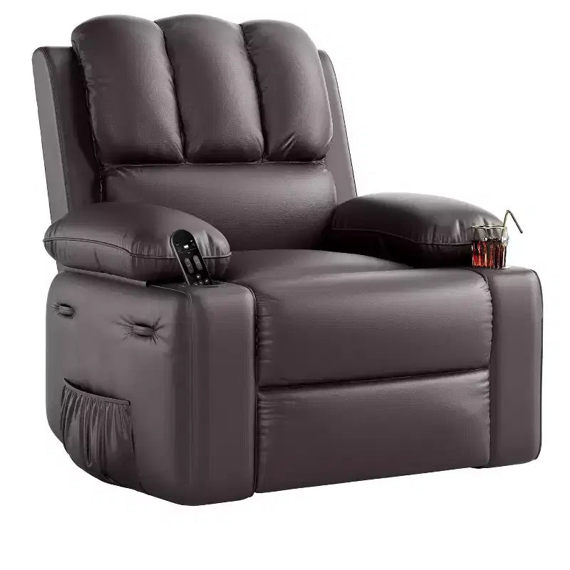 Fauteuil inclinable manuel pour adultes, canapé simple en cuir PU