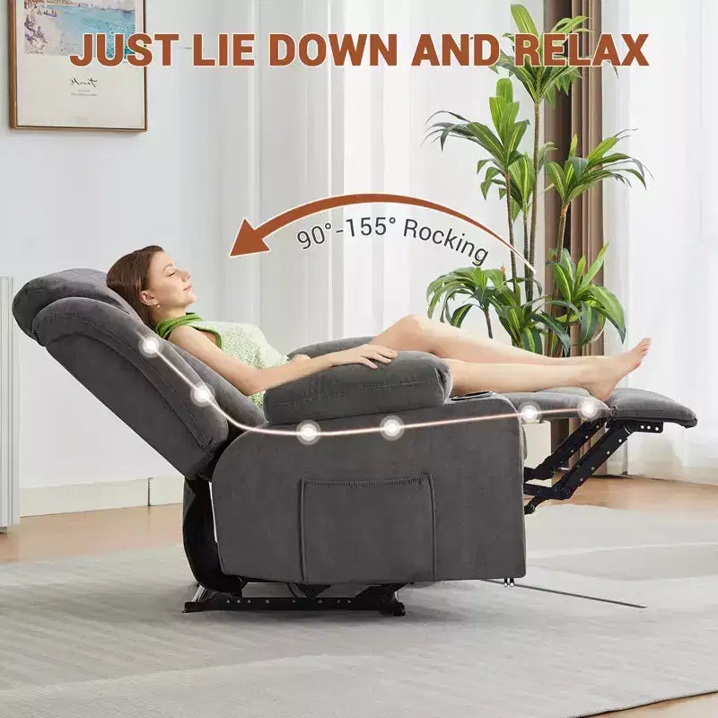Fauteuil inclinable surdimensionné, fauteuil inclinable manuel avec vibration de massage et chaleur
