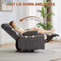 Fauteuil inclinable surdimensionné, fauteuil inclinable manuel avec vibration de massage et chaleur