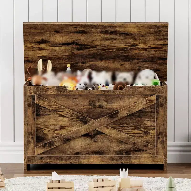 Coffre de rangement, Boîte de rangement avec charnières de sécurité, Banc à chaussures d'entrée