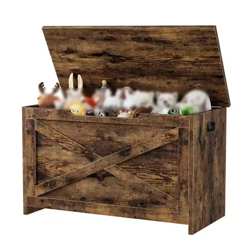 Coffre de rangement, Boîte de rangement avec charnières de sécurité, Banc à chaussures d'entrée