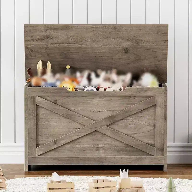 Coffre de rangement, Boîte de rangement avec charnières de sécurité, Banc à chaussures d'entrée