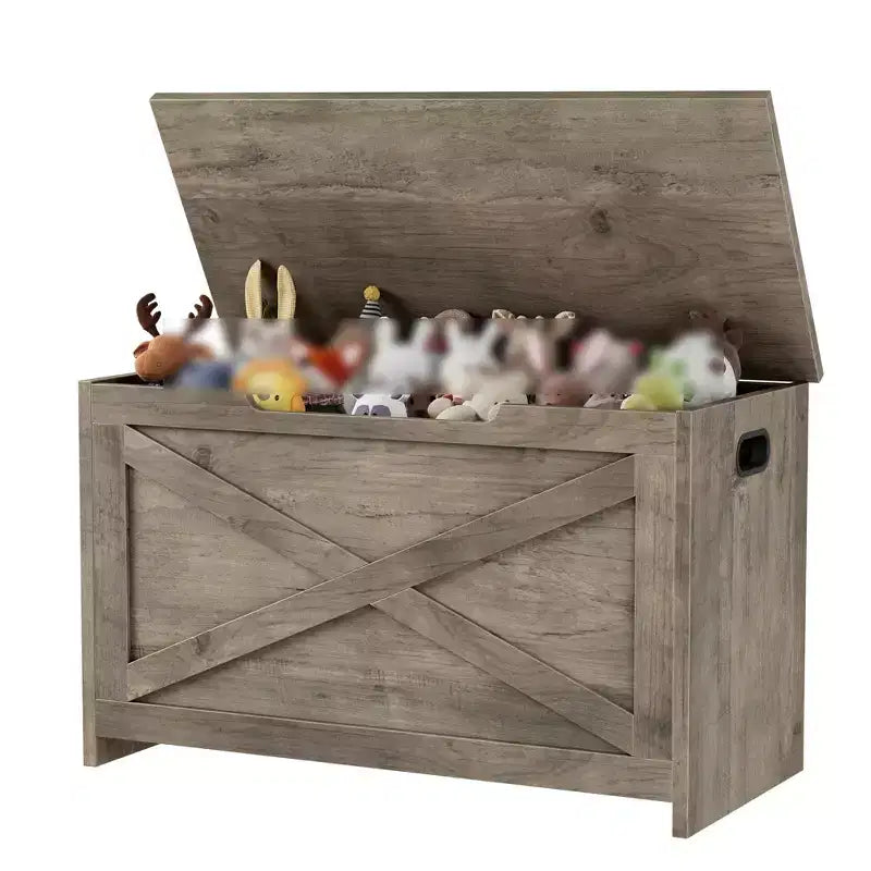 Coffre de rangement, Boîte de rangement avec charnières de sécurité, Banc à chaussures d'entrée