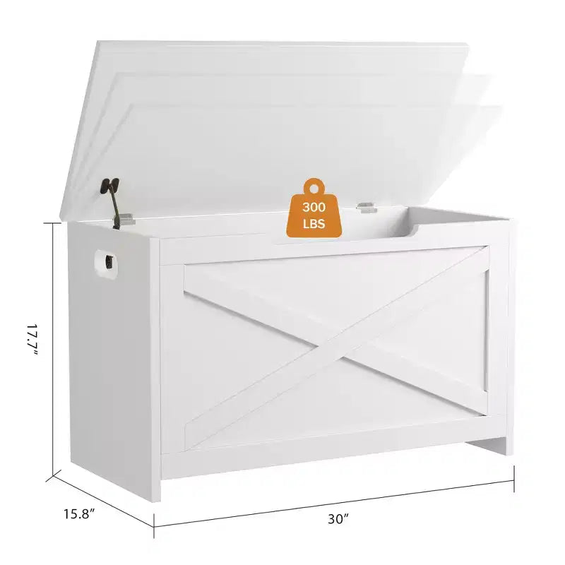 Coffre de rangement, Boîte de rangement avec charnières de sécurité, Banc à chaussures d'entrée