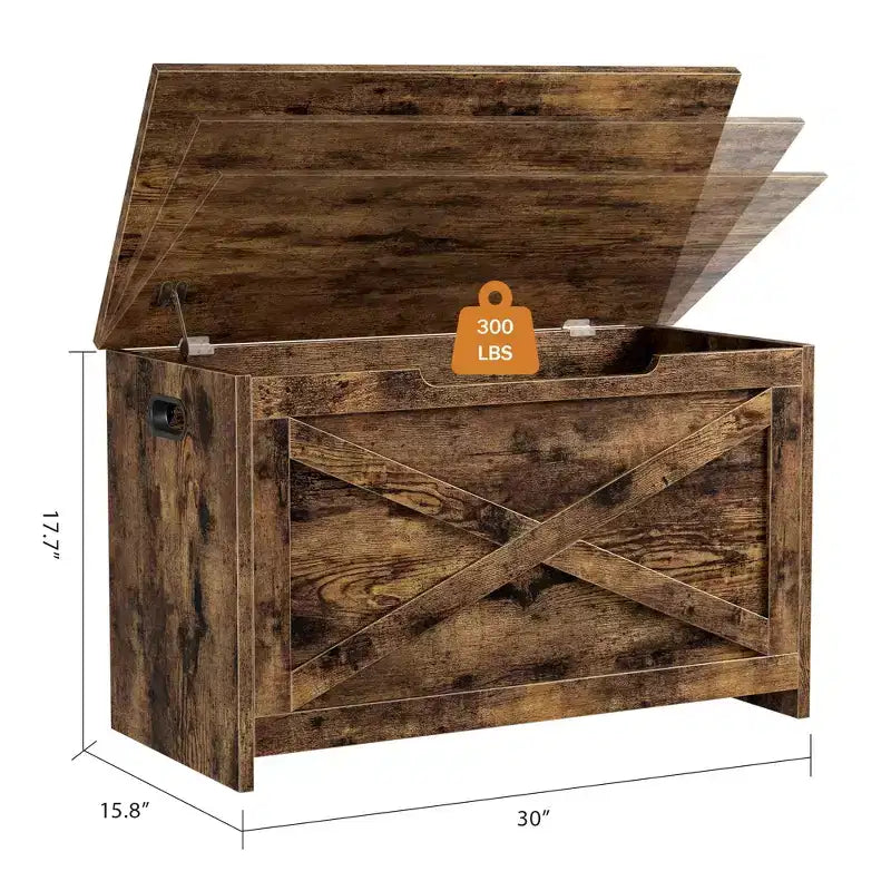Coffre de rangement, Boîte de rangement avec charnières de sécurité, Banc à chaussures d'entrée