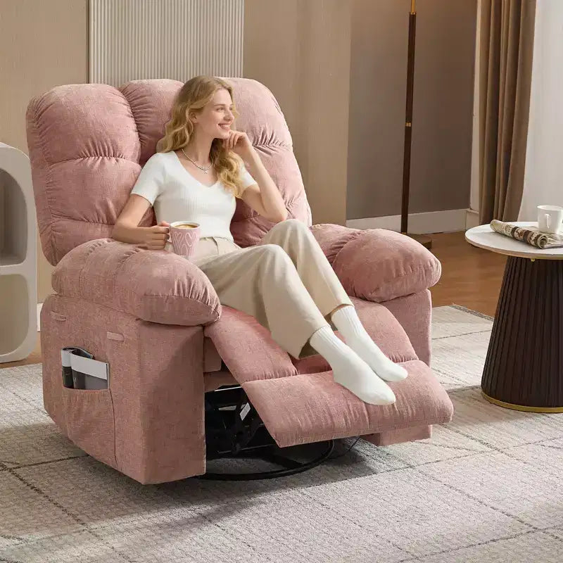 Fauteuil inclinable à bascule, fauteuil inclinable massant, fauteuil inclinable à bascule et pivotant à 360°